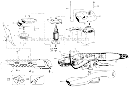 Page A Diagram and Parts List for 8127 Type 2 Black and Decker Hedge Trimmer